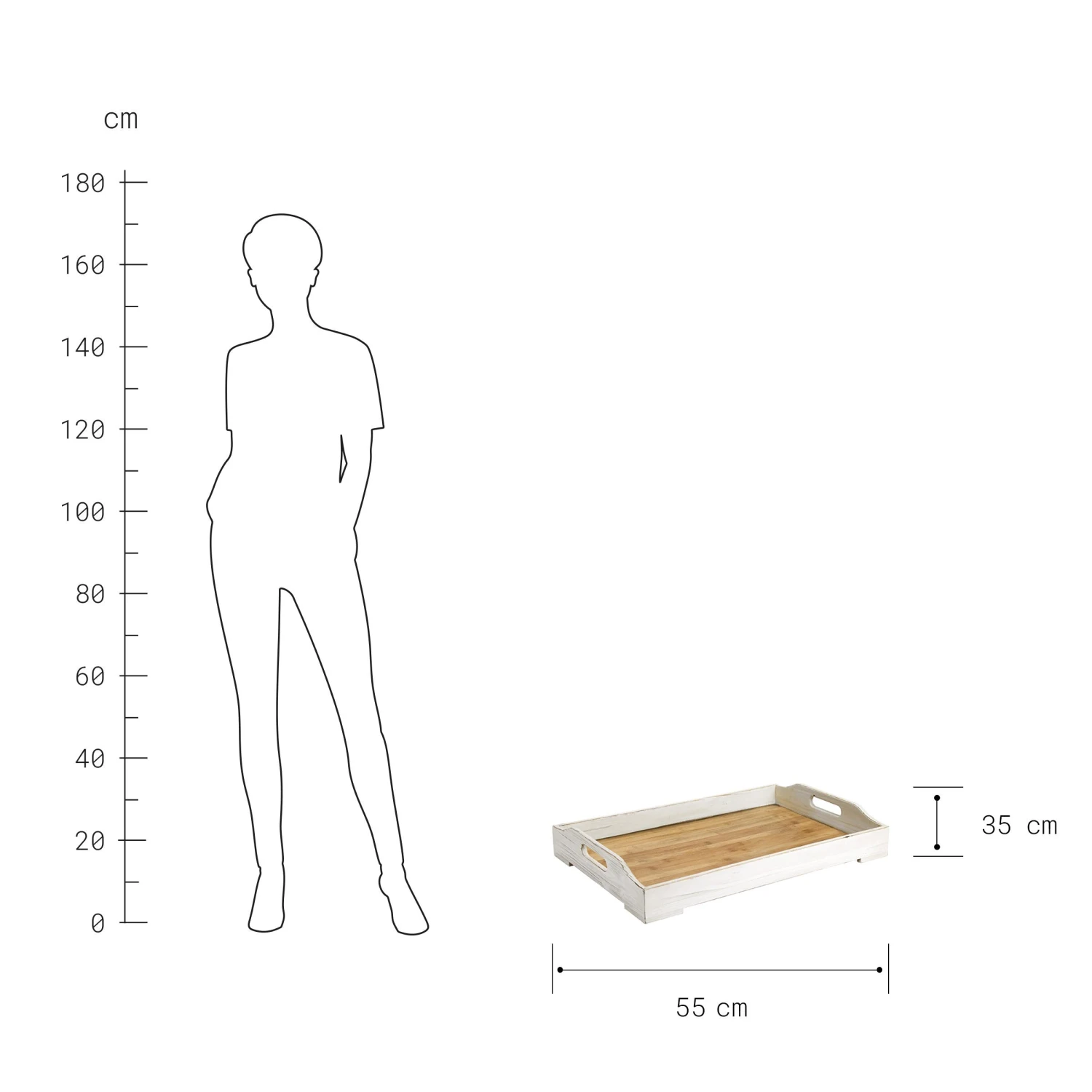 CAMPAGNE Tablett Mit Griffen L 55 X B 35cm 3 CAMPAGNE Tablett Mit Griffen L 55 X B 35cm – Bild 3
