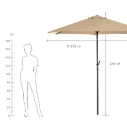 SIESTA Sonnenschirm Mit Kurbel Ø250m -Bestes Möbelhaus Geschäft 10192057 2