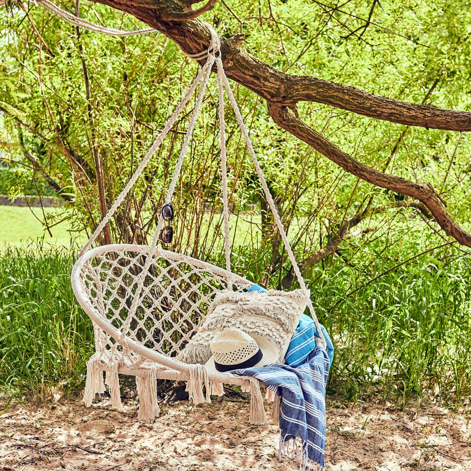 PARADISE NOW Hängesessel Mit Fransen Ø100cm 2 PARADISE NOW Hängesessel Mit Fransen Ø100cm – Bild 2