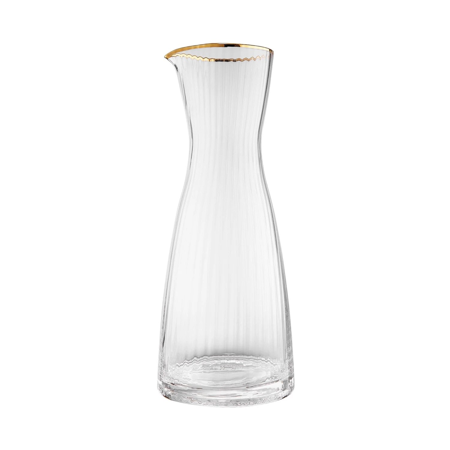 GOLDEN TWENTIES Karaffe Mit Goldrand Und Rillen 1l 3 GOLDEN TWENTIES Karaffe Mit Goldrand Und Rillen 1l – Bild 3