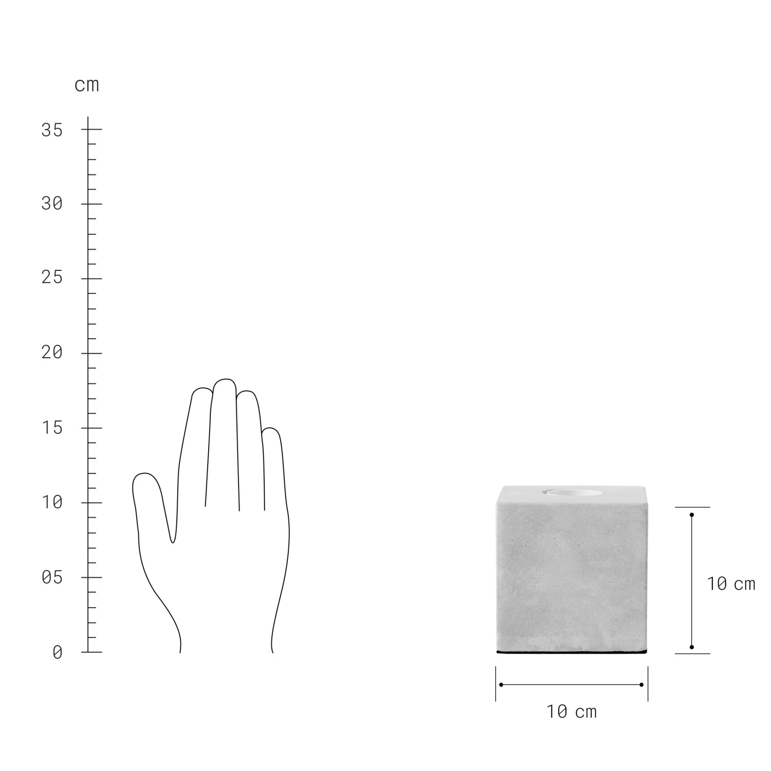 STILO Tischleuchte Mit Betonfuß 10x10 Cm 3 STILO Tischleuchte Mit Betonfuß 10x10 Cm – Bild 3