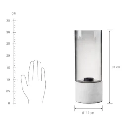 STILO Tischleuchte Mit Betonfuß Und Glasschirm -Bestes Möbelhaus Geschäft 10217789 2