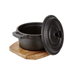 HOT IRON Mini-Serviertopf Mit Holzuntersetzer L 14 X B 11cm -Bestes Möbelhaus Geschäft 10220998 4