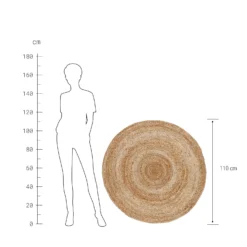 ALL NATURE Hanf-Teppich Ø110cm -Bestes Möbelhaus Geschäft 10221289 2