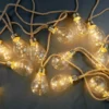 BULB LIGHTS LED Lichterkette Mit Naturseil 15 Lichter Und Stecker