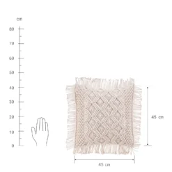 MACRAMÉ Kissen ZickZack L 45 X B 45cm -Bestes Möbelhaus Geschäft 10222953 3