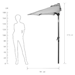 SIESTA Sonnenschirm Halbrund Mit Knickgelenk Und Kurbel -Bestes Möbelhaus Geschäft 10223852 2