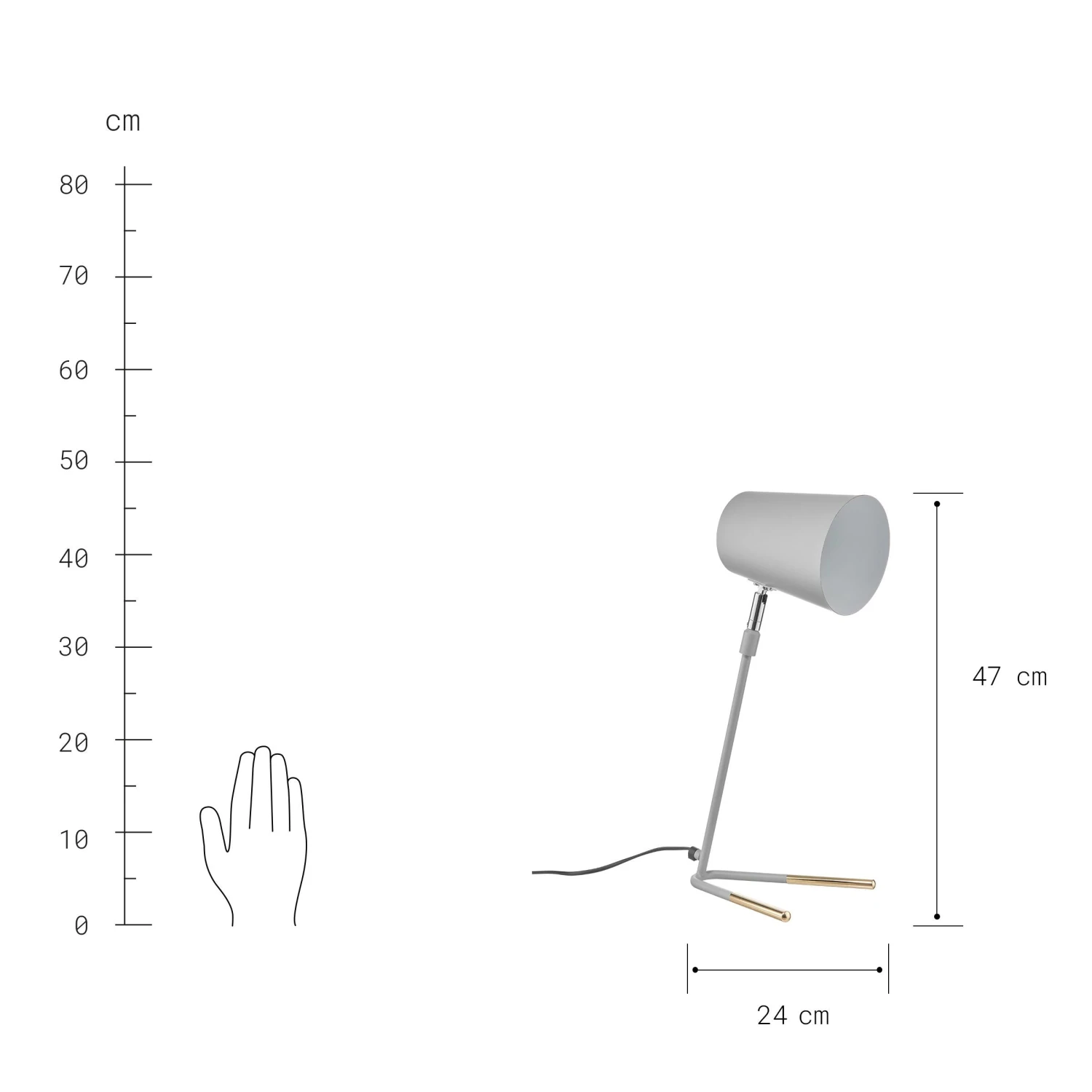 LUXA Tischleuchte Höhe 47cm 3 LUXA Tischleuchte Höhe 47cm – Bild 3