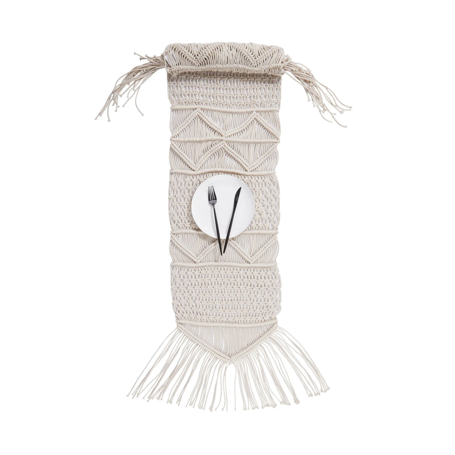 MACRAMÉ Tischläufer L 180 X B 35cm 1 MACRAMÉ Tischläufer L 180 X B 35cm