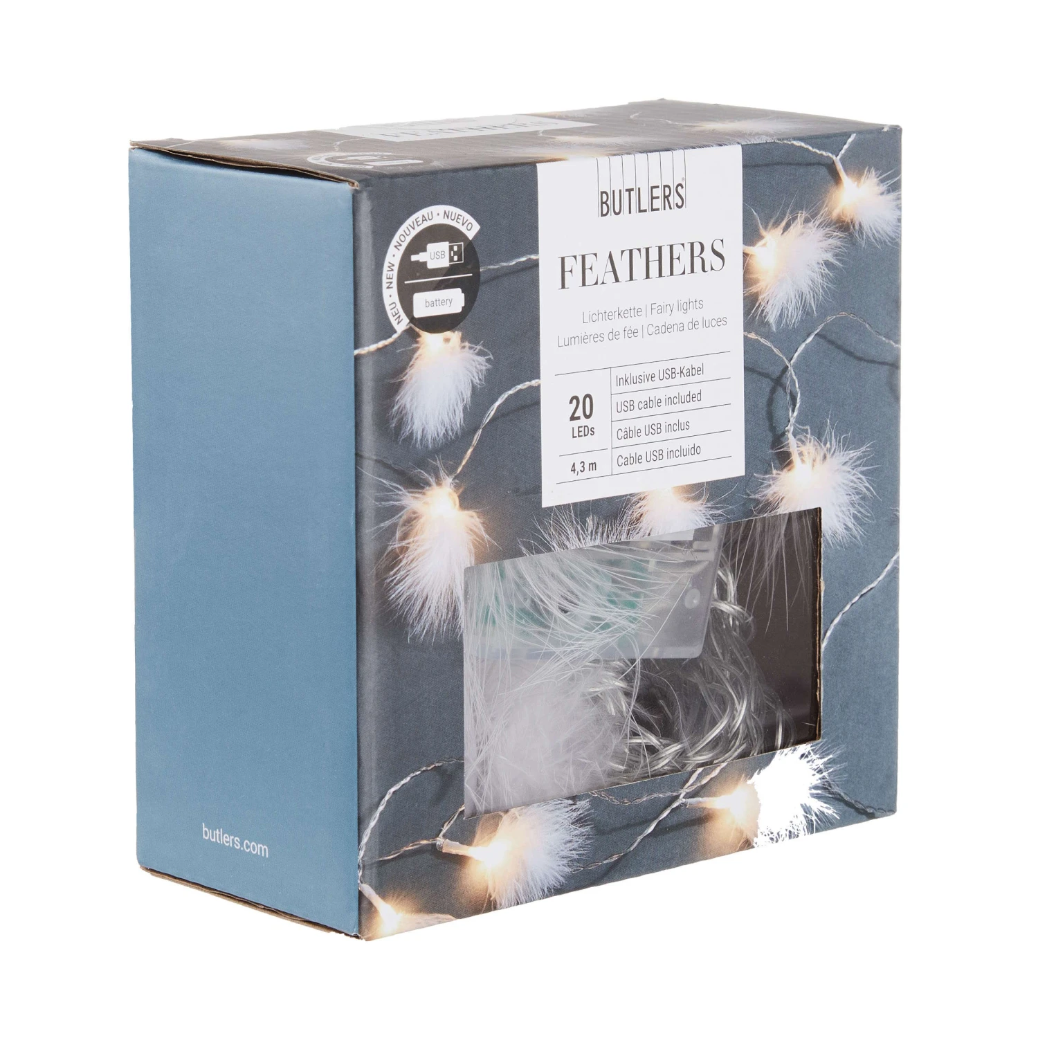 FEATHERS LED-Lichterkette Federn 20 Lichter Mit USB-Batteriefach 3 FEATHERS LED-Lichterkette Federn 20 Lichter Mit USB-Batteriefach – Bild 3