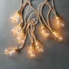 BULB LIGHTS LED-Lichterkette 10 Lichter Mit Naturseil & USB-Batteriefach