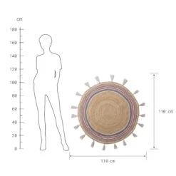 ALL NATURE Teppich Rainbow Mit Quasten Ø110cm -Bestes Möbelhaus Geschäft 10225335 2