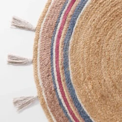 ALL NATURE Teppich Rainbow Mit Quasten Ø110cm -Bestes Möbelhaus Geschäft 10225335 4