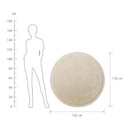 BOHO LOUNGE Teppich Hochflor Mit Makramé Ø120cm -Bestes Möbelhaus Geschäft 10225336 3