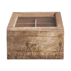 TEA TIME Teebox Mit Blumen-Lasergravur L 23 X B 18cm -Bestes Möbelhaus Geschäft 10226513 3