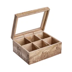 TEA TIME Teebox Mit Blumen-Lasergravur L 23 X B 18cm -Bestes Möbelhaus Geschäft 10226513 5