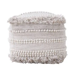 BOHO LOUNGE Woll-Pouf Mit Troddeln -Bestes Möbelhaus Geschäft 10226641 2