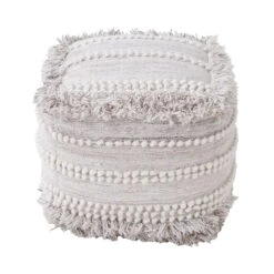 BOHO LOUNGE Woll-Pouf Mit Troddeln -Bestes Möbelhaus Geschäft 10226641 4