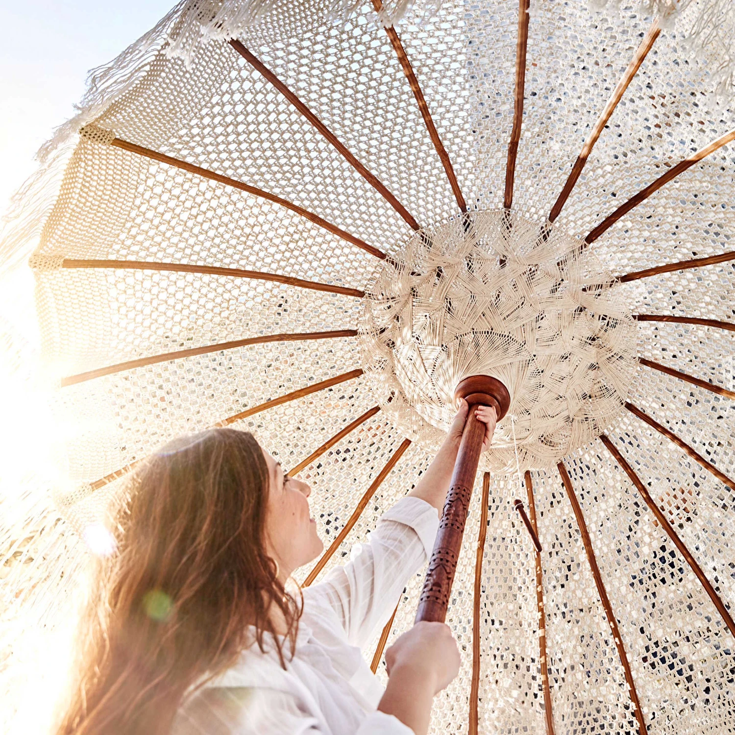 MACRAMÉSonnenschirm Ø1,85m 2 MACRAMÉSonnenschirm Ø1,85m – Bild 2