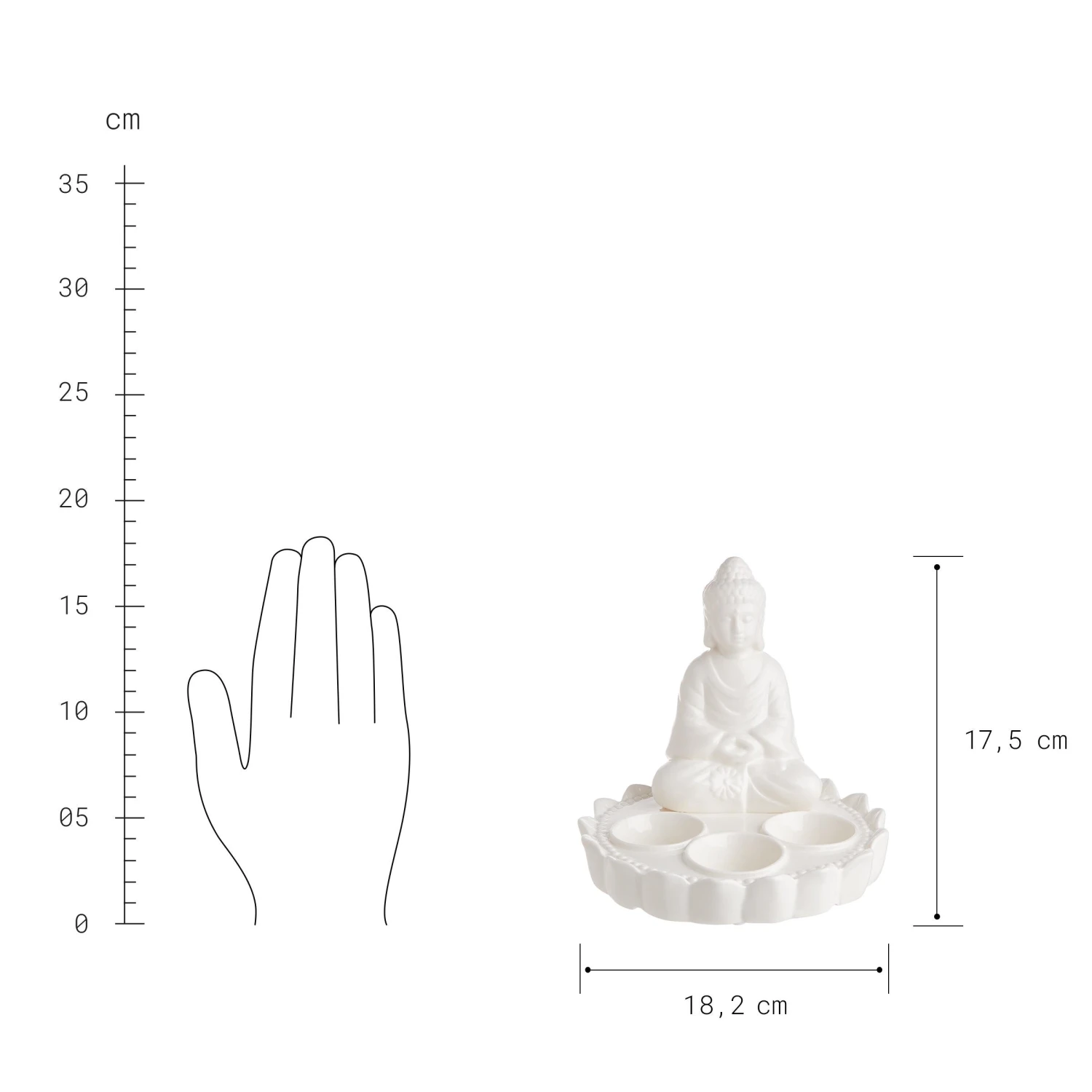 BUDDHA Statue Für 3 Teelichter Höhe 18cm 3 BUDDHA Statue Für 3 Teelichter Höhe 18cm – Bild 3