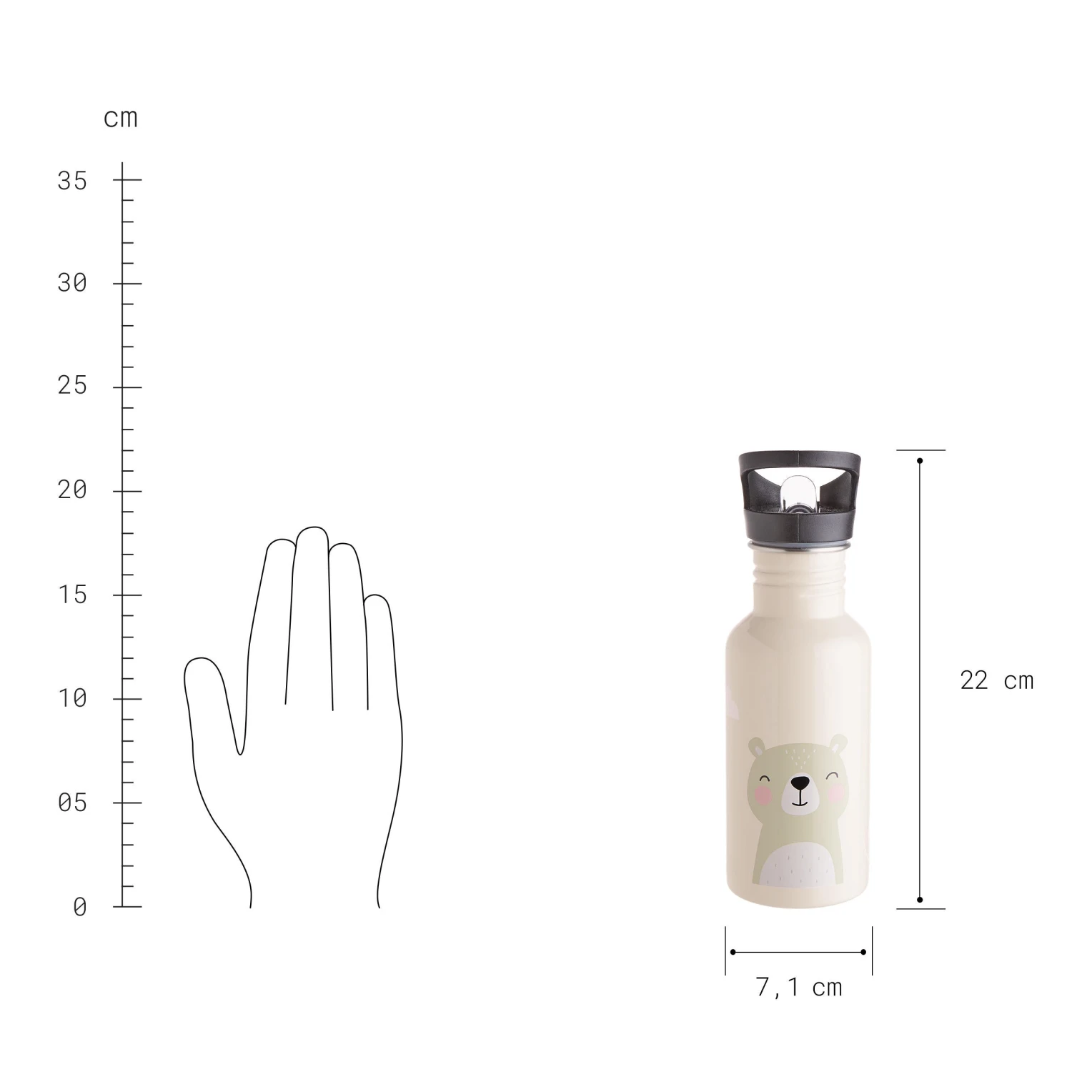 TINY TOWN Trinkflasche Kinder Bär 580ml 4 TINY TOWN Trinkflasche Kinder Bär 580ml – Bild 4