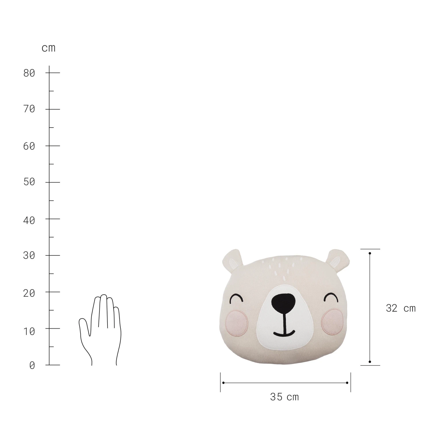 TINY TOWN Kissen Bär L 32 X B 35cm 4 TINY TOWN Kissen Bär L 32 X B 35cm – Bild 4