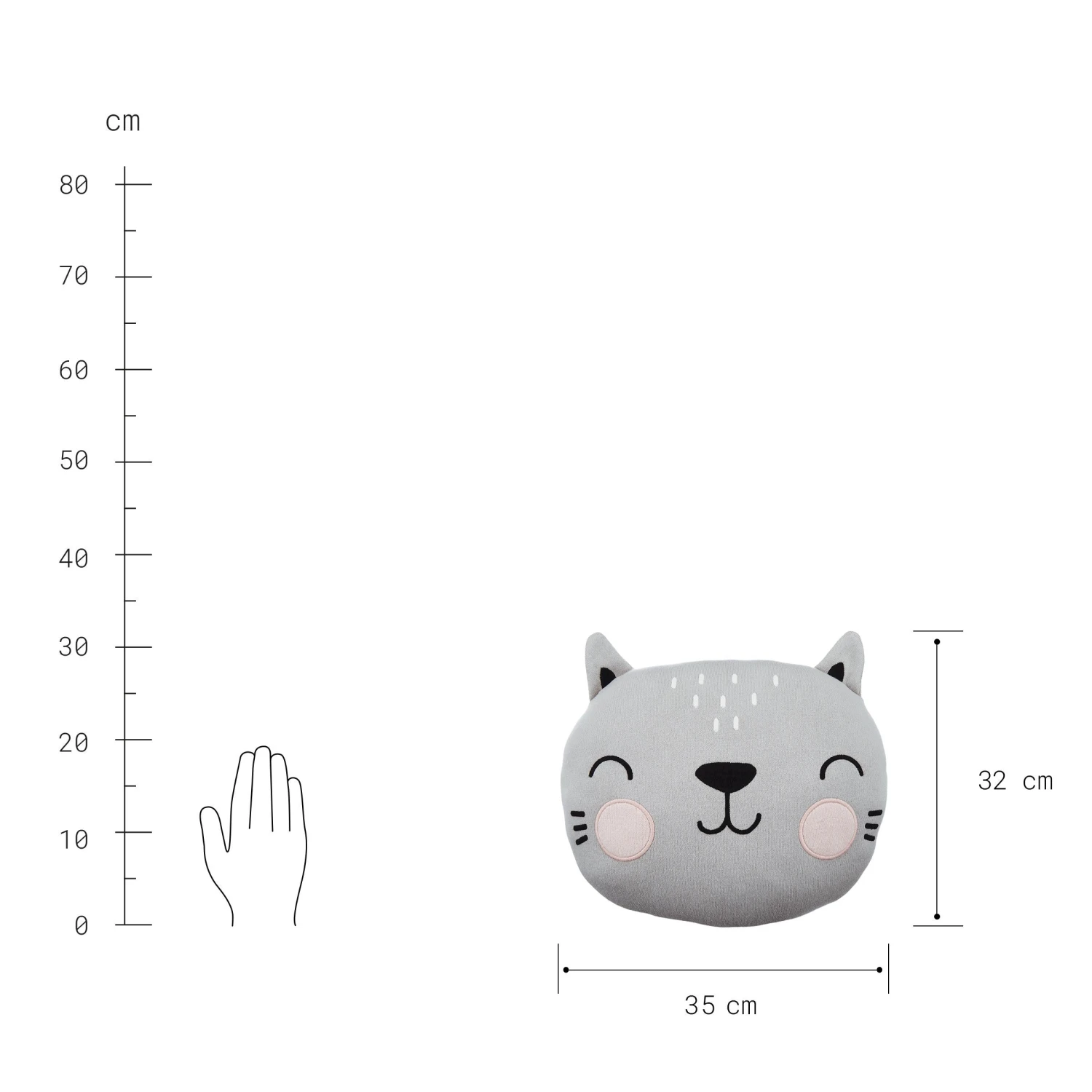 TINY TOWN Kissen Katze L 32 X B 35cm 4 TINY TOWN Kissen Katze L 32 X B 35cm – Bild 4