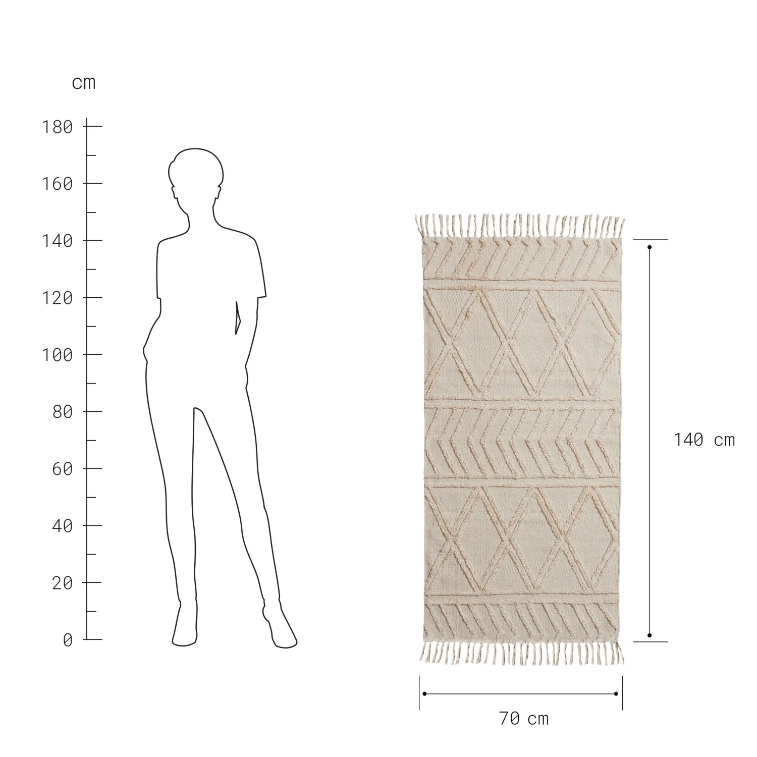 COTTON WAY Läufer Raute L 140 X B 70cm 3 COTTON WAY Läufer Raute L 140 X B 70cm – Bild 3