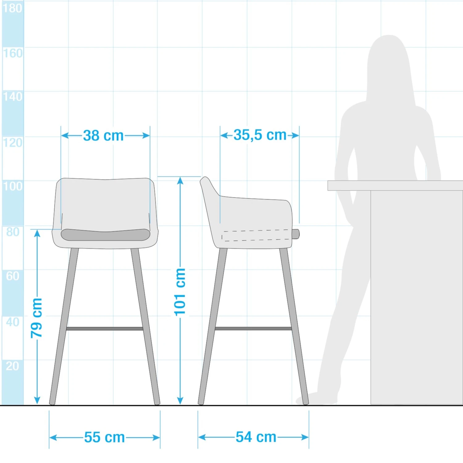 NICHOLAS Barstuhl 2er-Set 20 NICHOLAS Barstuhl 2er-Set – Bild 20