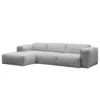 HUDSON Ecksofa 3-Sitzer Mit Longchair Davorstehend Links