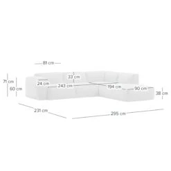 HUDSON Ecksofa 3-Sitzer Mit Recamiere Davorstehend Rechts Echtleder -Bestes Möbelhaus Geschäft 71000957 7