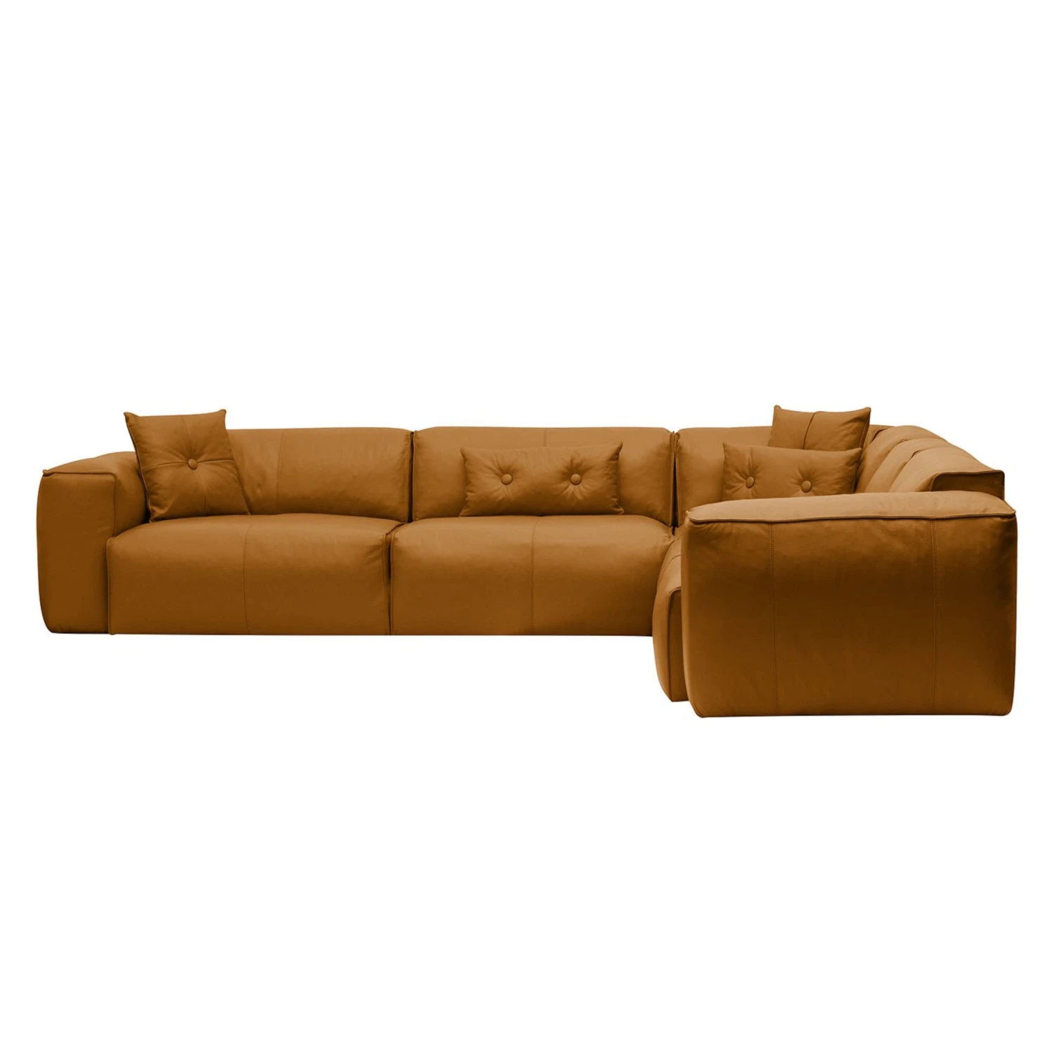 HUDSON Ecksofa Mit Rundecke Davorstehend Rechts Echtleder 4 HUDSON Ecksofa Mit Rundecke Davorstehend Rechts Echtleder – Bild 4