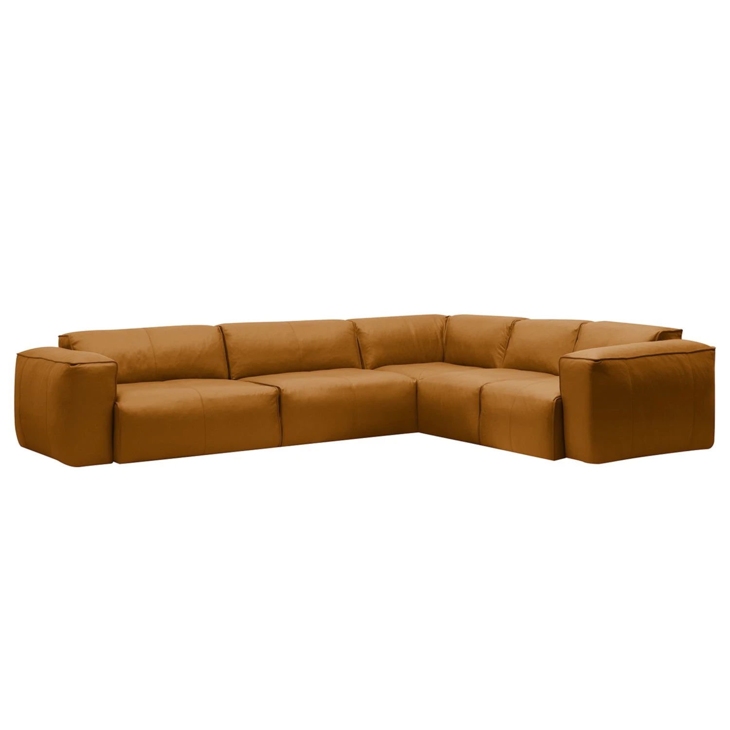 HUDSON Ecksofa Mit Rundecke Davorstehend Rechts Echtleder 1 HUDSON Ecksofa Mit Rundecke Davorstehend Rechts Echtleder