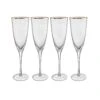 GOLDEN TWENTIES 4x Sektgläser Mit Goldrand Und Rillen 250ml