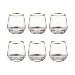 TOUCH OF GOLD 6x Gläser Mit Goldrand 345ml