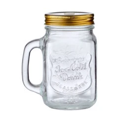 REFRESH 6x Trinkgläser Mason Mit Deckel 450ml -Bestes Möbelhaus Geschäft BUN00871 1