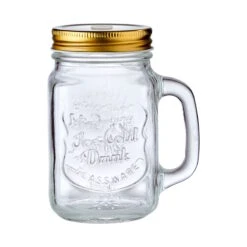 REFRESH 6x Trinkgläser Mason Mit Deckel 450ml -Bestes Möbelhaus Geschäft BUN00871