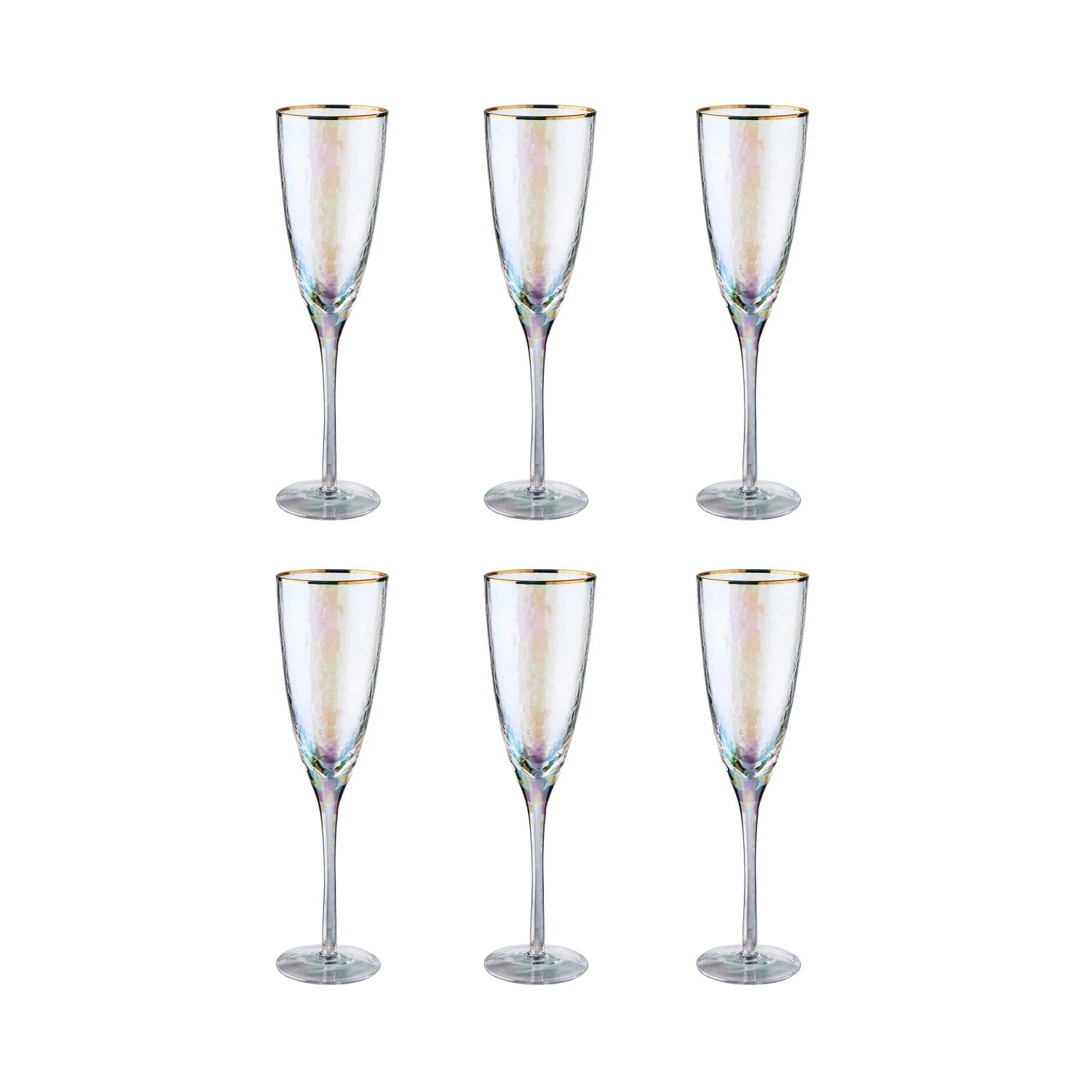 SMERALDA 6x Sektgläser Mit Goldrand 250ml 1 SMERALDA 6x Sektgläser Mit Goldrand 250ml