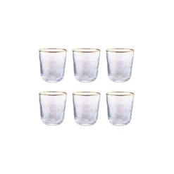 SMERALDA 6x Gläser Mit Goldrand 280ml