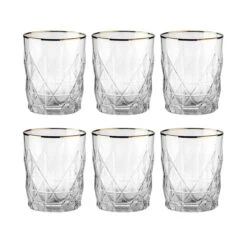UPSCALE 6x Gläser Mit Goldrand 345ml