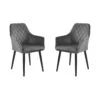 VELVET Stuhl Samt 2er-Set Grau