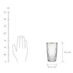 UPSCALE 6x Longdrinkgläser Mit Goldrand 460ml -Bestes Möbelhaus Geschäft BUN01374 3