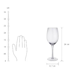 MODERN TIMES 6x Rotweingläser Mit Rillen 550ml -Bestes Möbelhaus Geschäft BUN01837 3