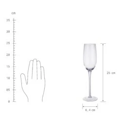 MODERN TIMES 6x Sektgläser Mit Rillen 230ml -Bestes Möbelhaus Geschäft BUN01838 3