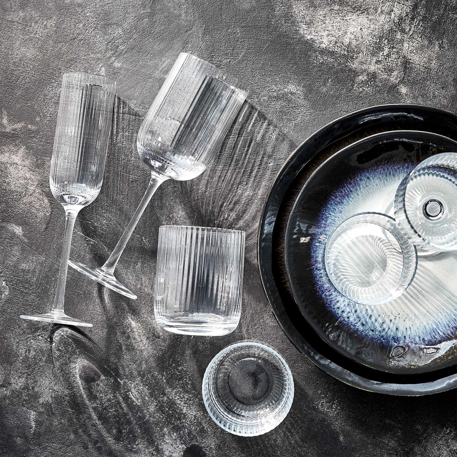 BARON 4x Sektgläser Mit Rillen 200ml 2 BARON 4x Sektgläser Mit Rillen 200ml – Bild 2