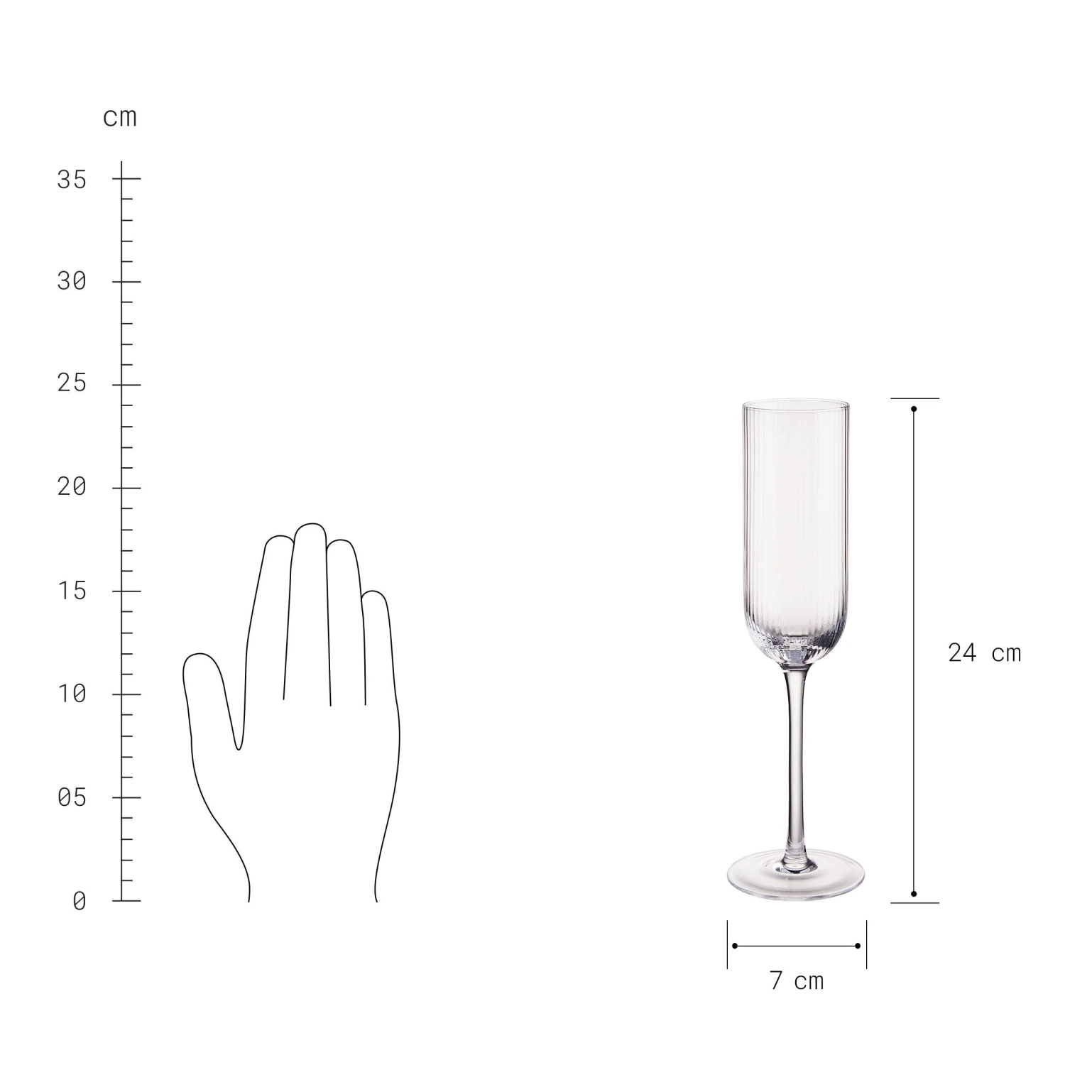 BARON 4x Sektgläser Mit Rillen 200ml 4 BARON 4x Sektgläser Mit Rillen 200ml – Bild 4